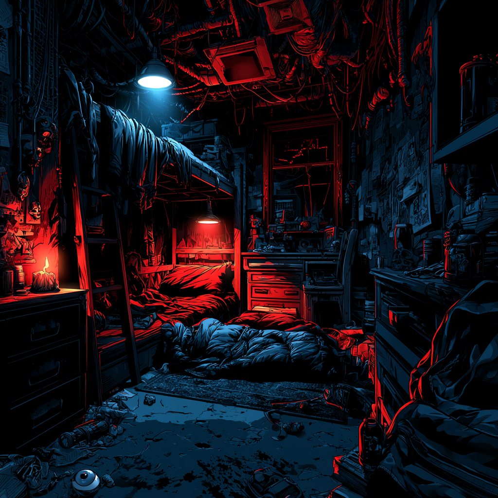 The slums · Alley tarp